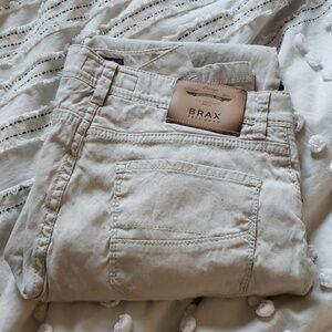 Brax feel good men's style Cadiz fit straight 32/34 linen blend